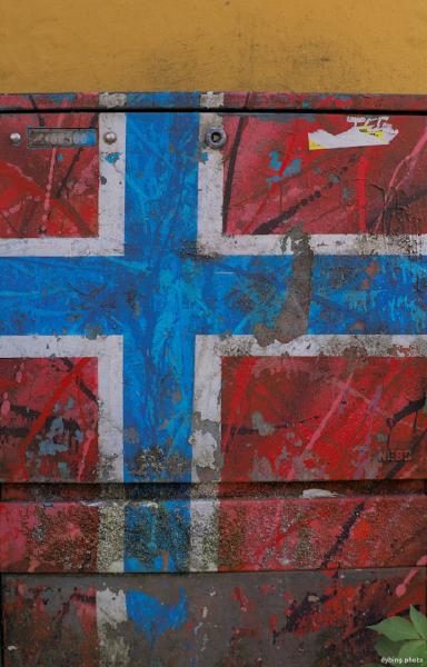 Norwegian Flag grafitti - Bergen