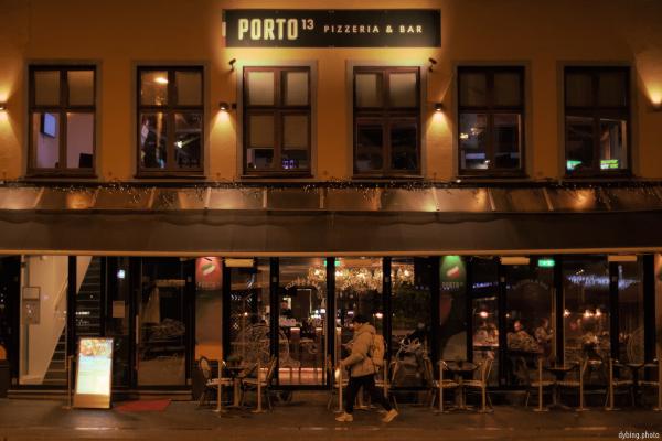 Italian restaurant at night