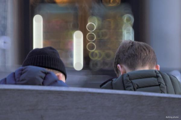 Kids on bench