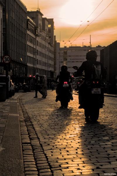 Dusk bikers