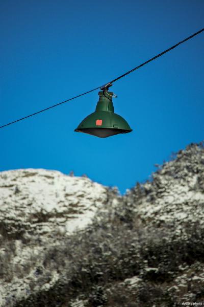 Street light and Mountains