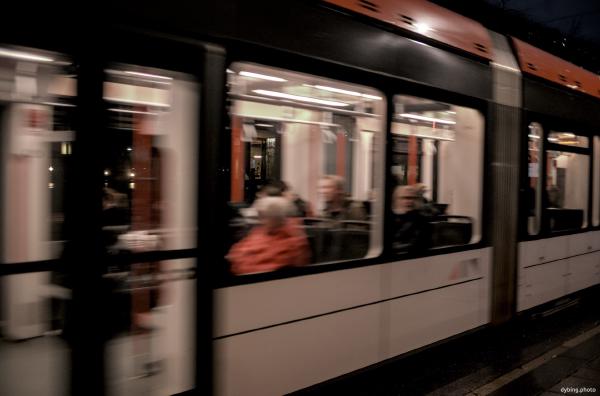 Light rail zooming by