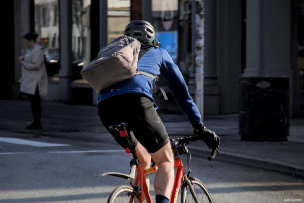 Cyclist in a hurry
