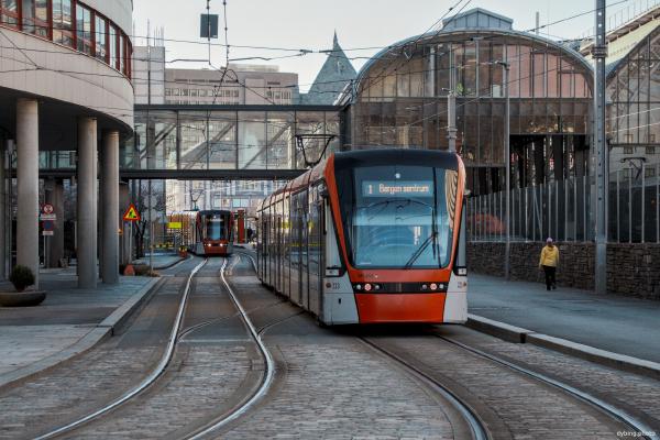 Light Rail by train station