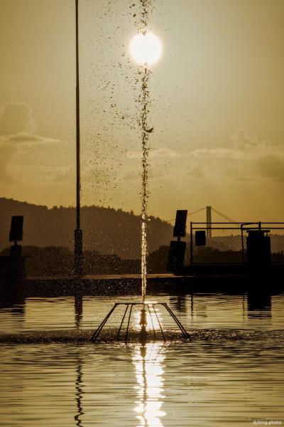 Sunset fountain