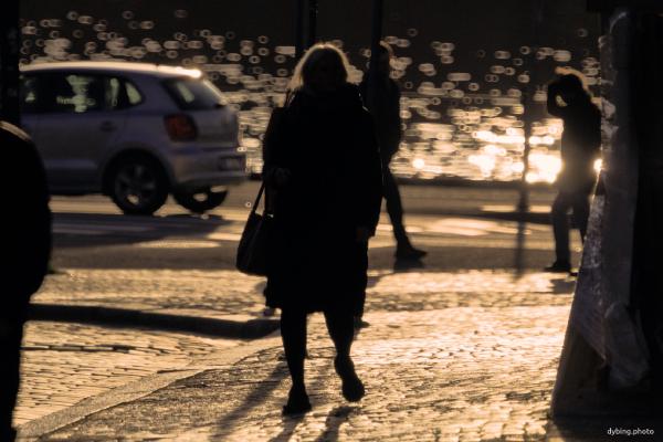 Silhouette by old wharf - January