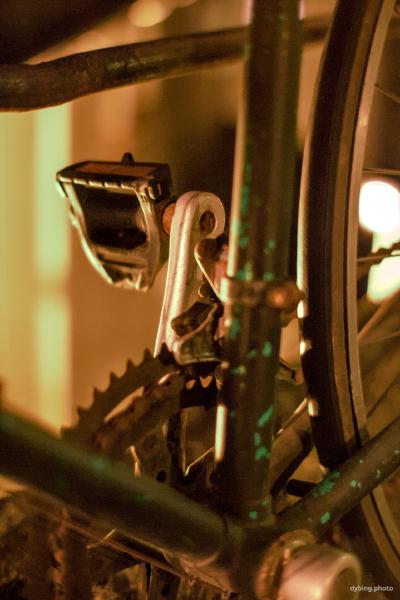 Old bike that's been locked to that fence for ages - March