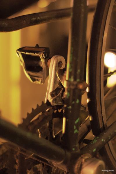 Old bike that's been locked to that fence for ages - March